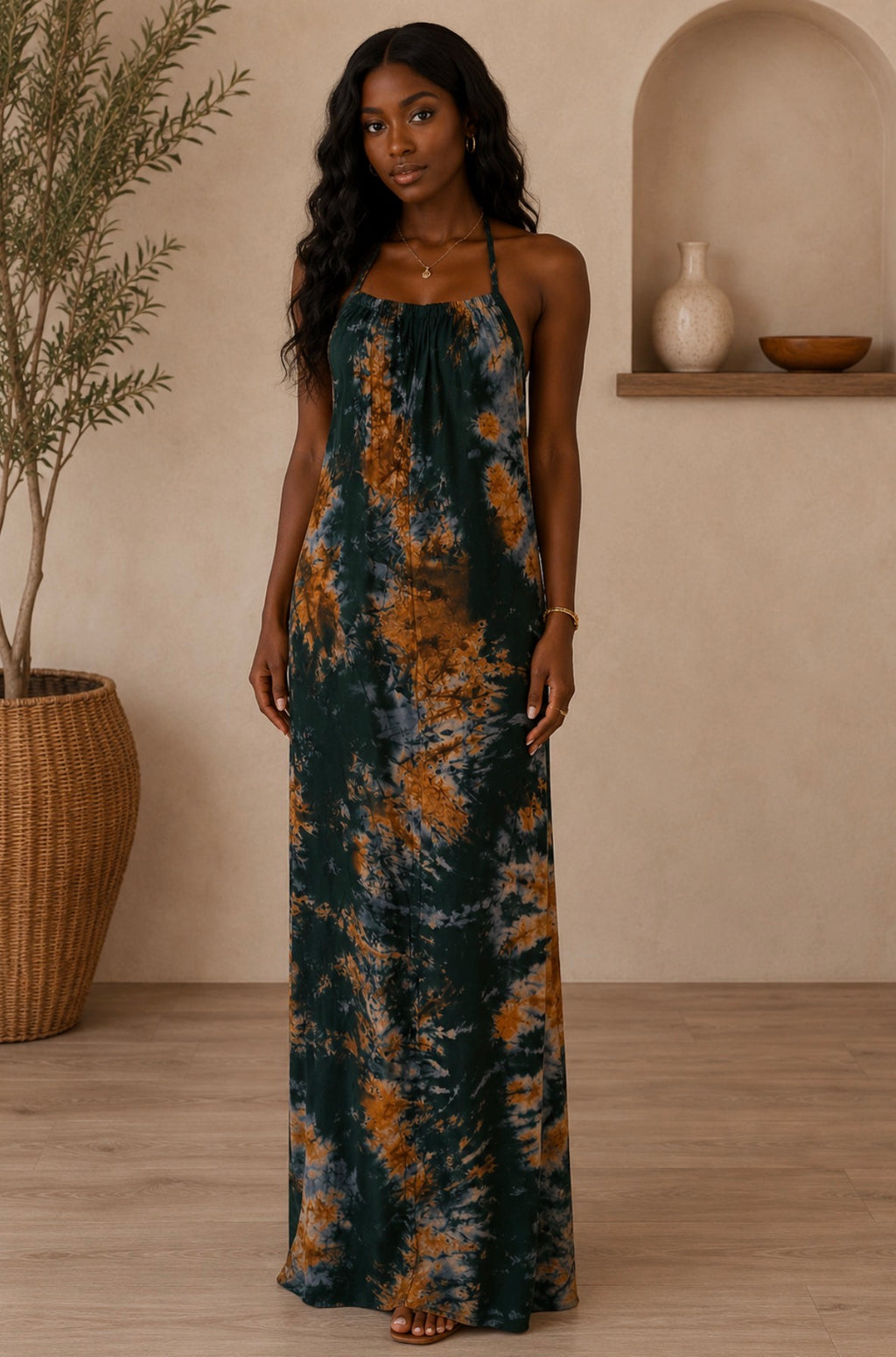 Tie-dye Backless Baati