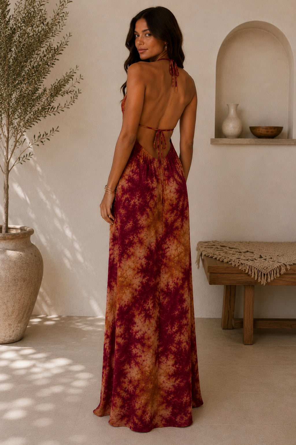 Tie-dye Backless Baati