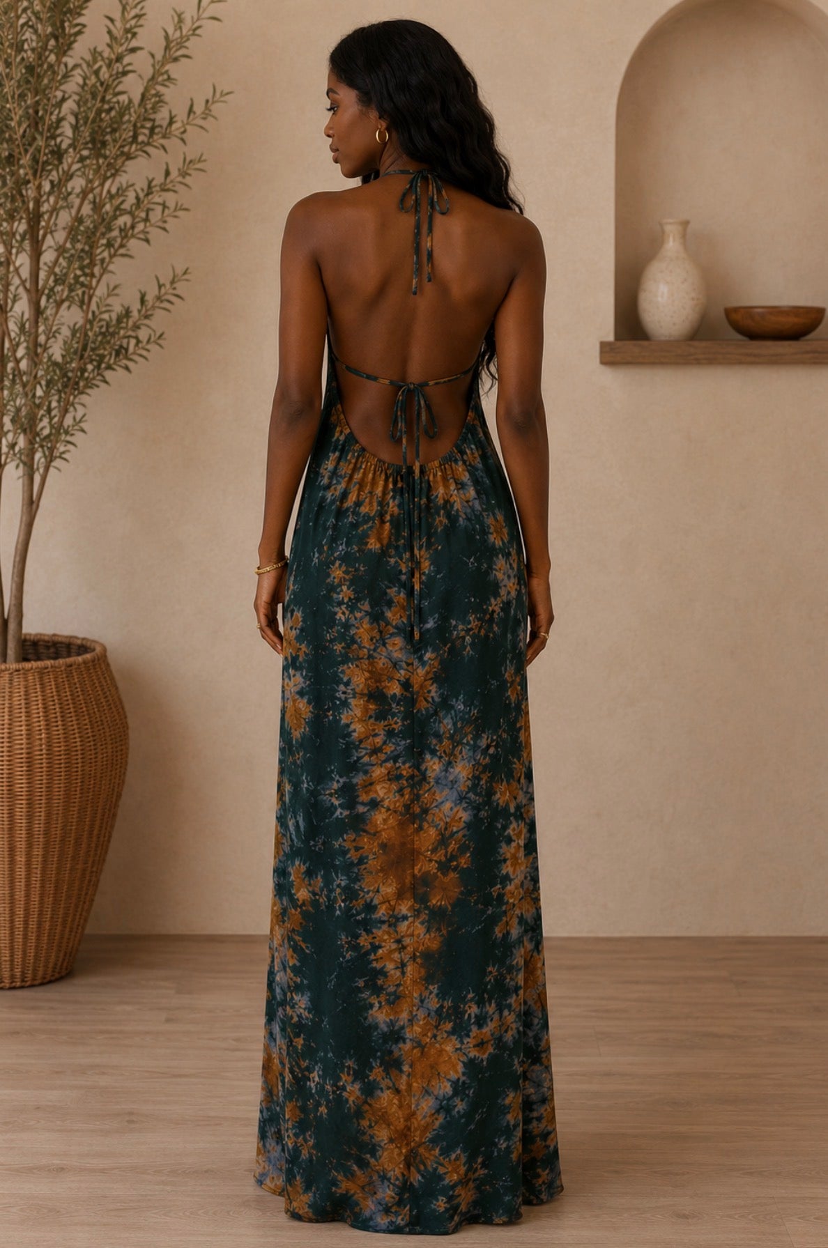 Tie-dye Backless Baati