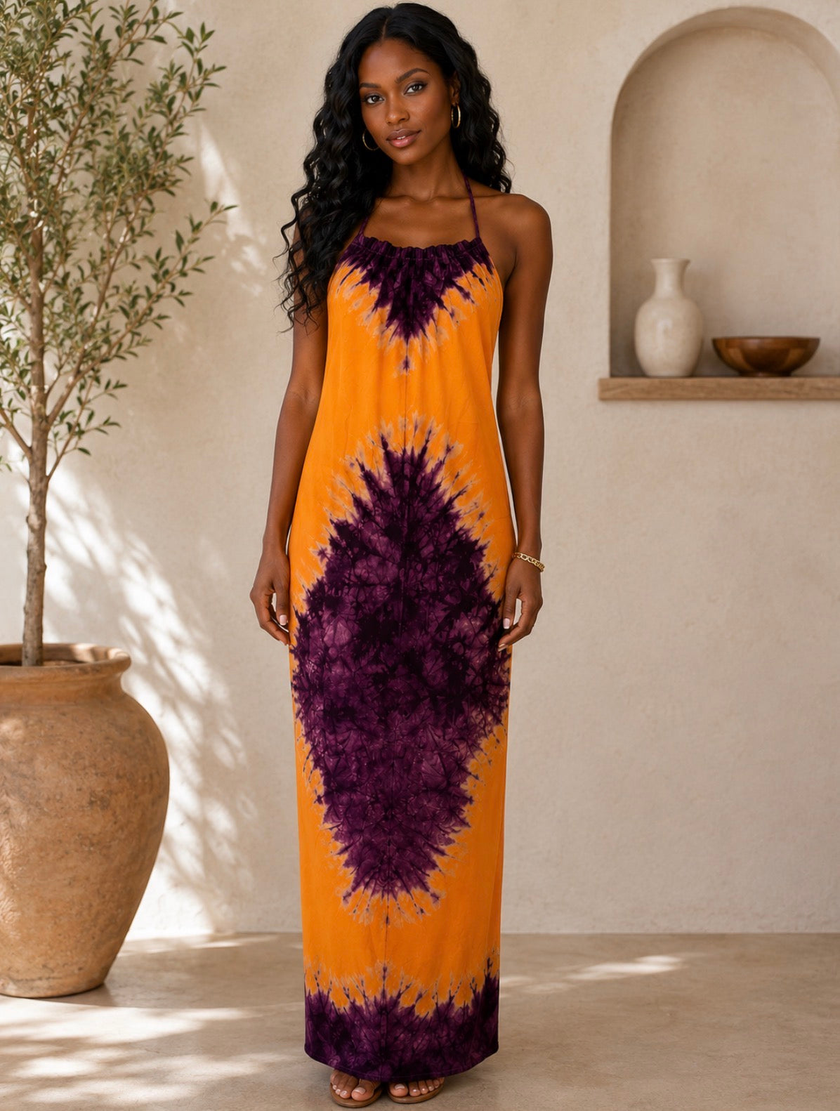 Tie-dye Backless Baati