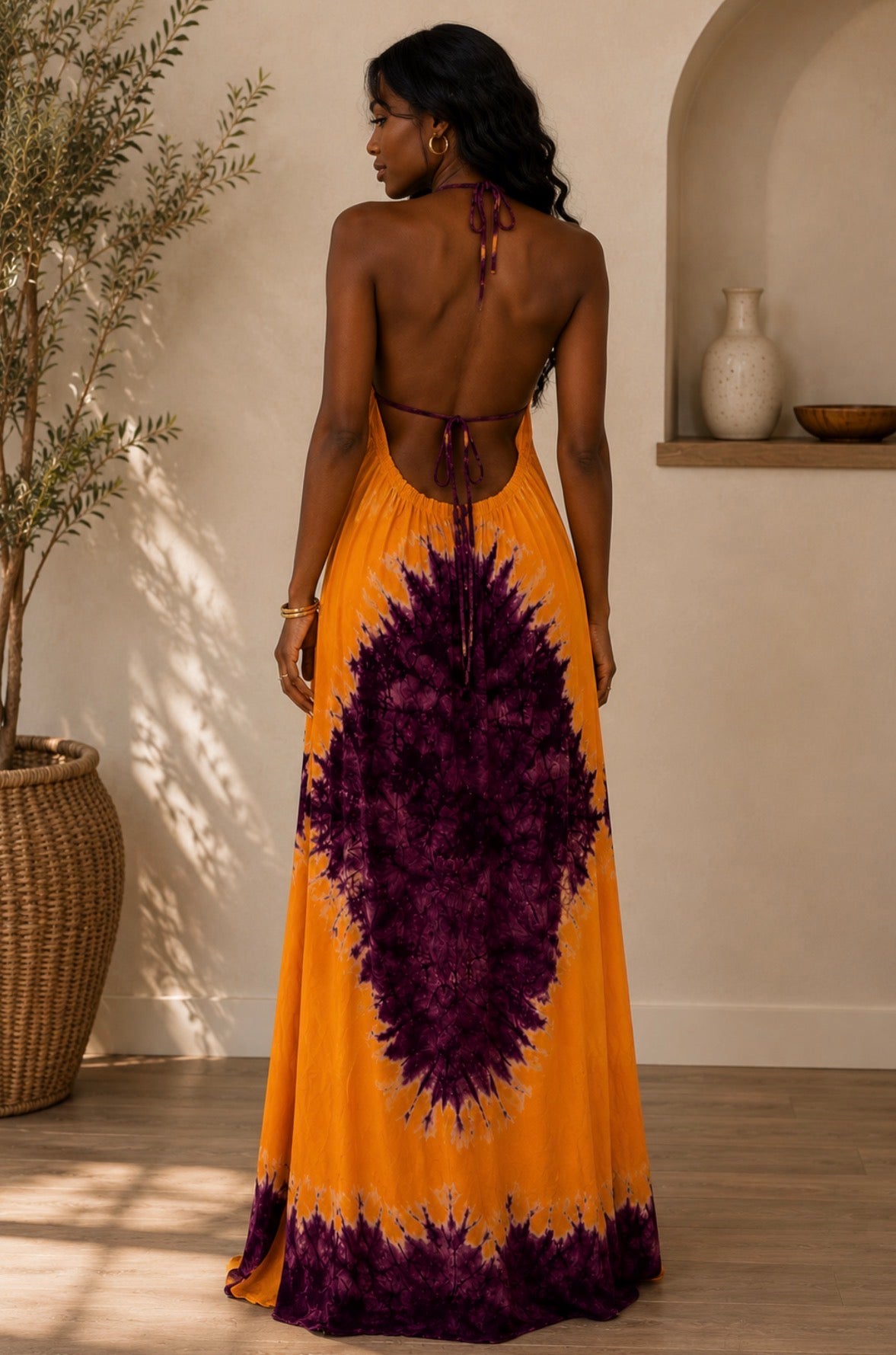 Tie-dye Backless Baati