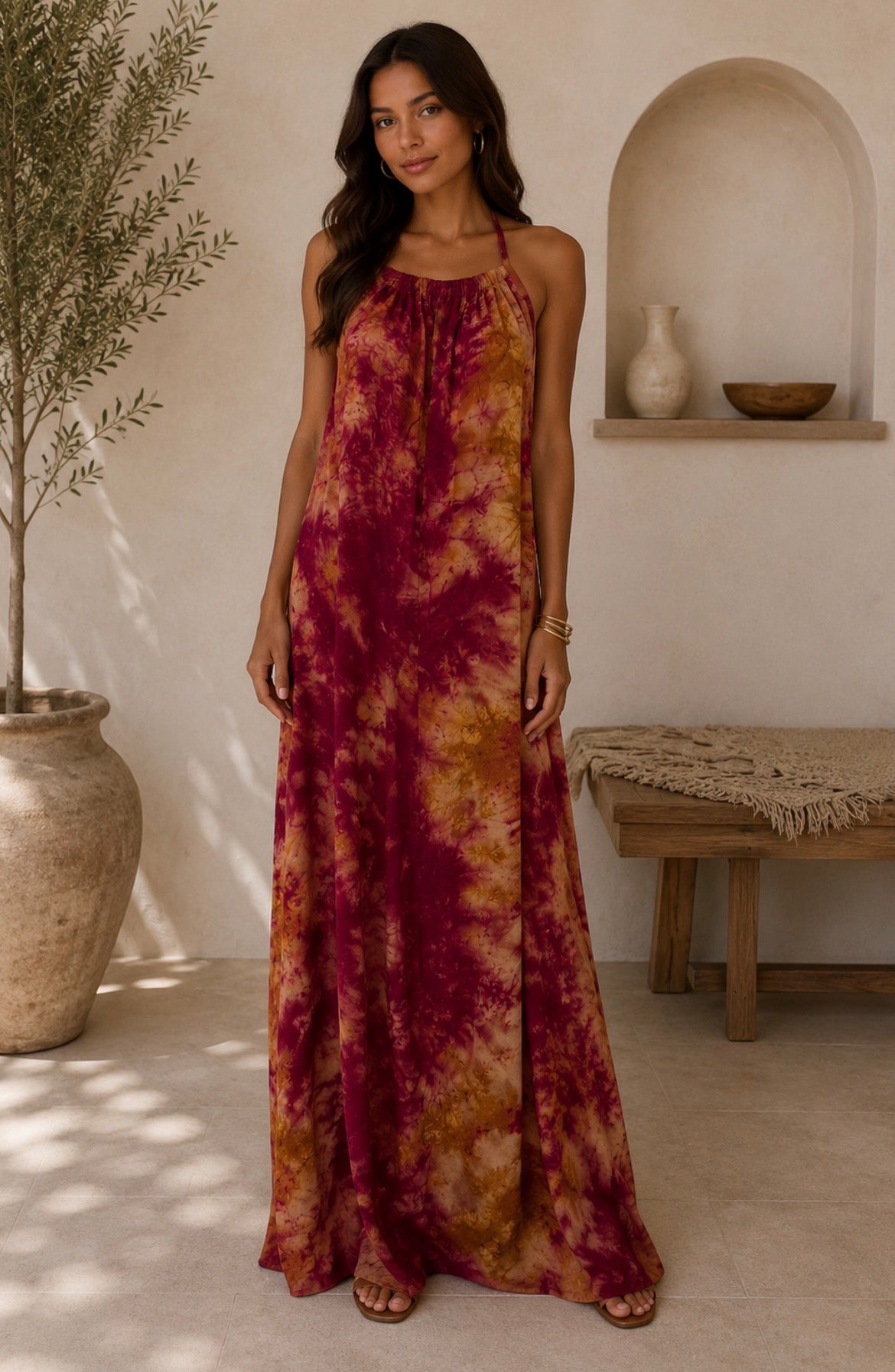 Tie-dye Backless Baati
